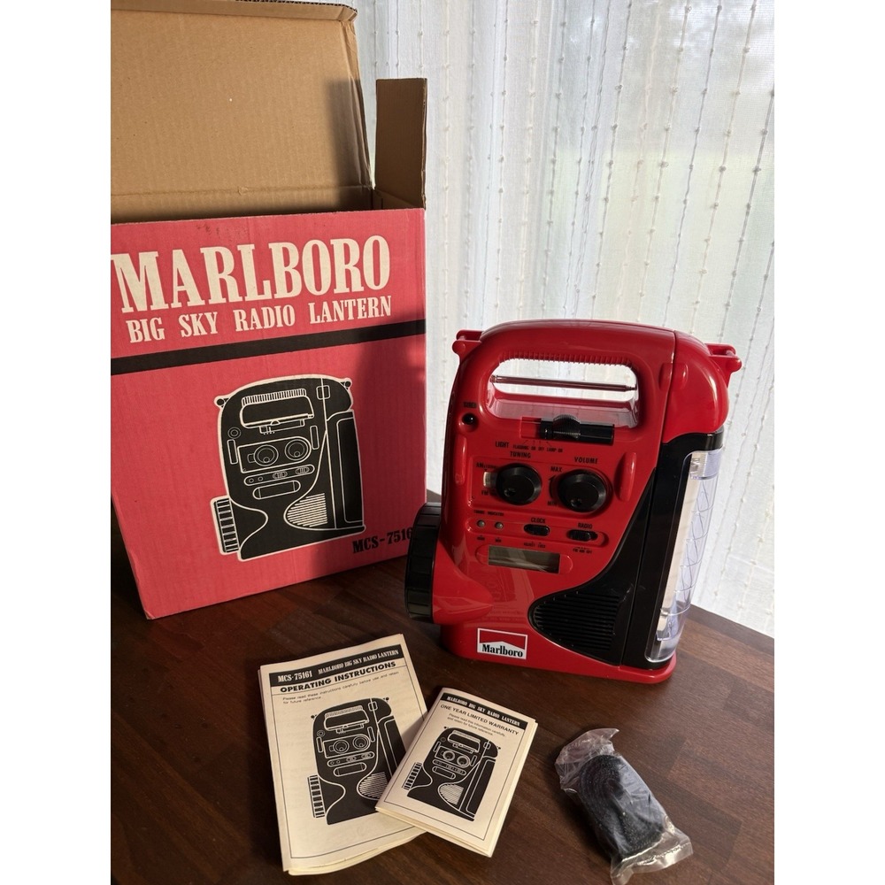 NOS Vintage Marlboro Big Sky Radio Lantern MCS-75161 Lamp Siren Radio NEW NIB